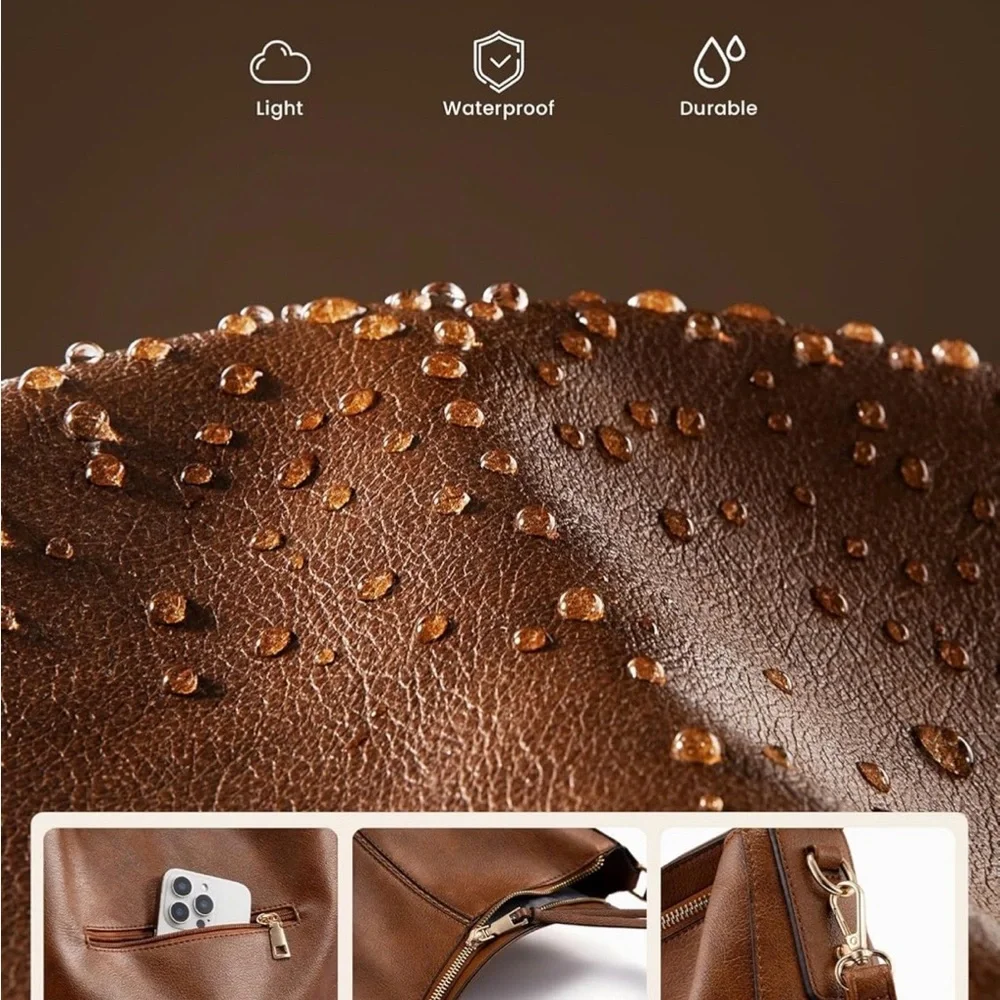 🆕 Elegant Brown Women's Bag Large-15.2 inch - Picture 7 of 8
